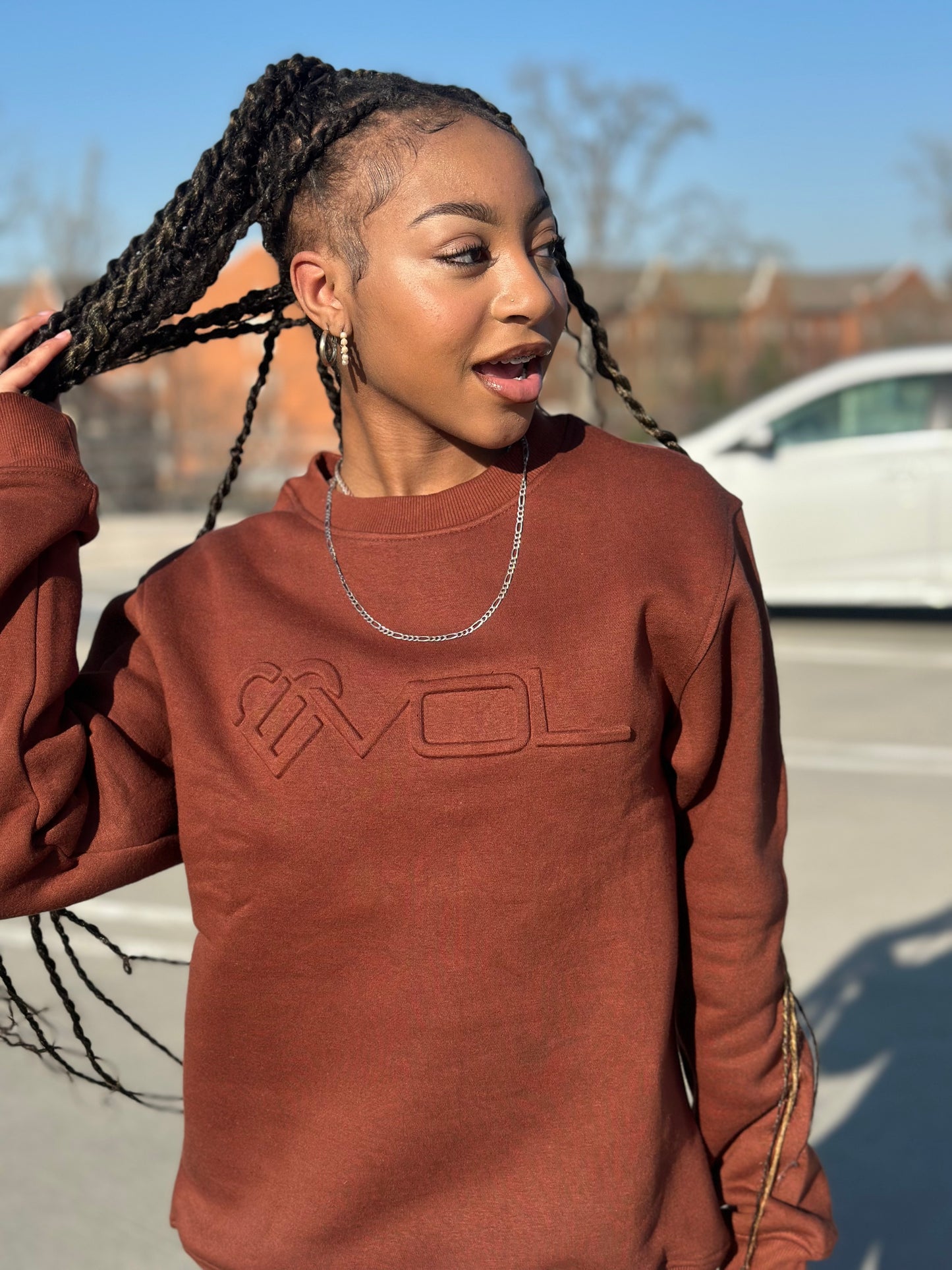 EVOL Embossed Crew Sweatshirt